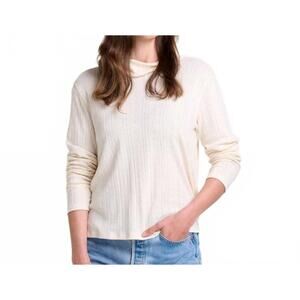 NEW TOAD&CO foothill pointelle turtle neck sweater in salt